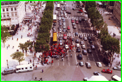 1992 Europe 014 Champs Elysees from Arc de Triomphe.jpg